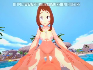 A DAY AT THE BEACH WITH OCHAKO URARAKA 💦 MY HERO ACADEMIA HENTAI