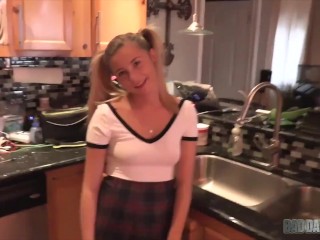 BadDaddyPOV - Petite Blonde Carolina Sweets will do Anything to make Stepdaddy Feel Better