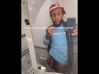 Amateur Guy With Big Dick On The AirPlane  Swinging