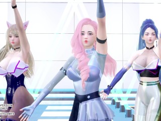 [MMD] Kep1er - Up! Ahri Seraphine Kaisa Hot Kpop Dance League Of Legends KDA AllOut