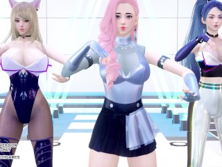 [MMD] Kep1er - Up! Ahri Seraphine Kaisa Hot Kpop Dance League Of Legends KDA AllOut