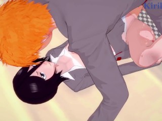 Rukia Kuchiki and Ichigo Kurosaki have Intense fucking in their bed at home. - BLEACH Hentai