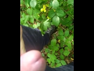 Pissing in forest 