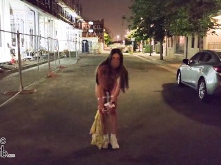 Hubby dared me to strip naked on creepy downtown street!