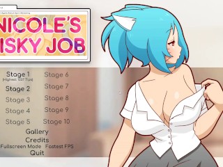 Nicole Risky Job [Hentai game PornPlay ] Ep.2 camgirl fondle tits and fingering pussy
