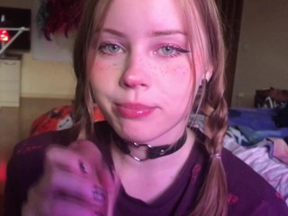Younger stepsister sucks big cock and gets cum on face