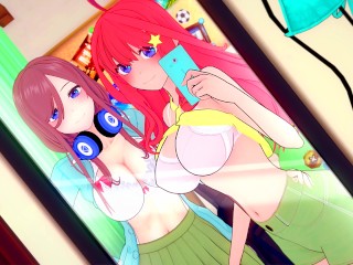 THE QUINTESSENTIAL QUINTUPLETS ICHIKA AND MIKU NAKANO ANIME HENTAI 3D COMPILATION