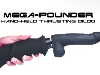 Mega-Pounder Hand-held Thrusting Silicone Dildo - Fuck Me Crazy