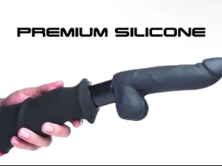 Mega-Pounder Hand-held Thrusting Silicone Dildo - Fuck Me Crazy