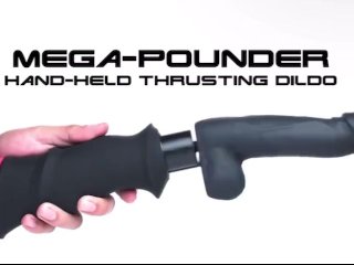 Mega-Pounder Hand-held Thrusting Silicone Dildo - Fuck Me Crazy