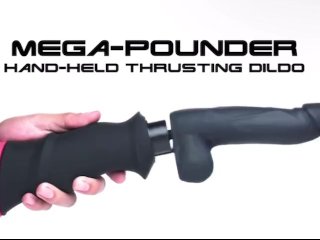 Mega-Pounder Hand-held Thrusting Silicone Dildo - Fuck Me Crazy