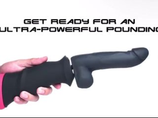 Mega-Pounder Hand-held Thrusting Silicone Dildo - Fuck Me Crazy