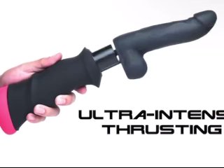 Mega-Pounder Hand-held Thrusting Silicone Dildo - Fuck Me Crazy