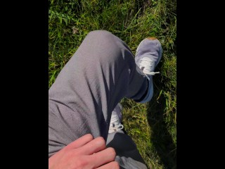 Cute Desperately Moaning 18 Teen Boy Can't Hold Pee so he Peeing in Nature / Male Public Peeing | 4K