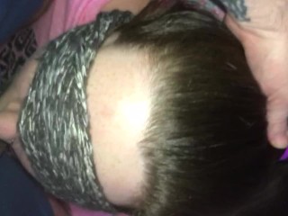 Blindfold blowjob. Cumming deep in her throat 😍🍆💦