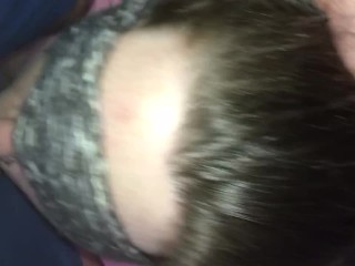 Blindfold blowjob. Cumming deep in her throat 😍🍆💦