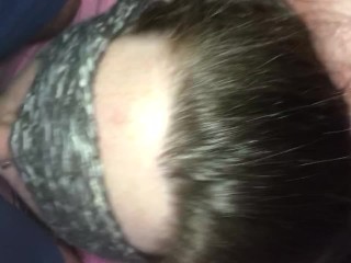 Blindfold blowjob. Cumming deep in her throat 😍🍆💦