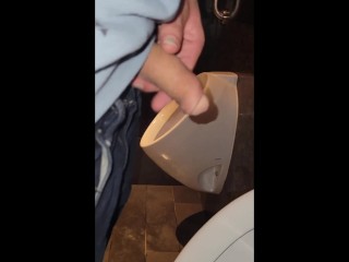 johnholmesjunior whipping out huge soft cock in public open urinal in vancouver mens bathroom