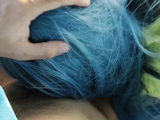 Big boob bubble ass slut gives handjob and blowjob in car in exchange for money