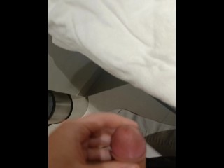 Jerking off in the hotel room bathroom while my folks are in the room 