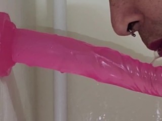 💖chubby trans enby has fun in the shower with new toys💖