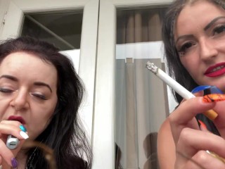 Smoking and vaping fetish with Mistress Lara and Dominatrix Nika