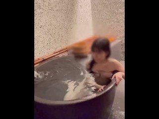 【混浴風呂】巨乳美少女と貸切温泉で濃密性交♡