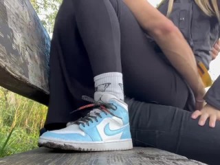 Young Hot Blonde lets me Play with her Pussy in Public Park - RISKY PUBLIC POV