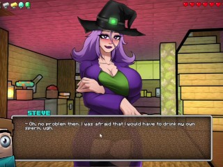 Hornycraft Milf Witch Milking big penis and Sperms Collecting