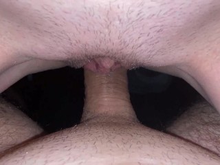 Close up pissing on cock while riding him. Peeing during sex
