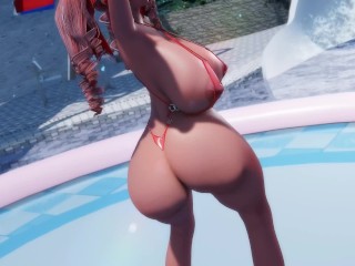 【MMD】 Maiko Drops it Low by the Pool