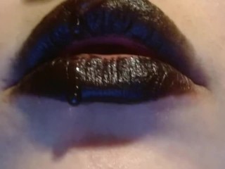 EXTREME SHORT TEASE black lipstick Dripping with Lube