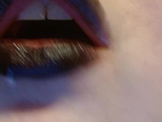 EXTREME SHORT TEASE black lipstick Dripping with Lube
