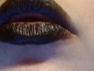 EXTREME SHORT TEASE black lipstick Dripping with Lube