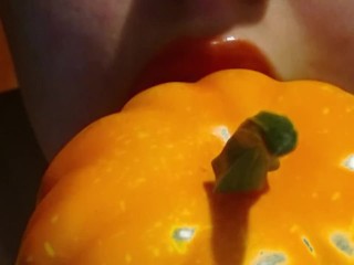 Blowing smoke On A Pumpkin