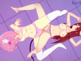 Shamiko and Momo Chiyoda have lesbian play at a love hotel. - The Demon Girl Next Door Hentai