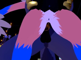 Female nardo gets pounded by massive wickerbeast in arcade