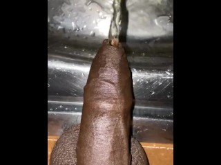 Uncut asian dick pissing to the sink hot Foreskin black asian cock with long Foreskin 