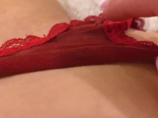 I’m masturbating through soaked wet creamy panties until I cum hard. Girl’s dirty panties close up