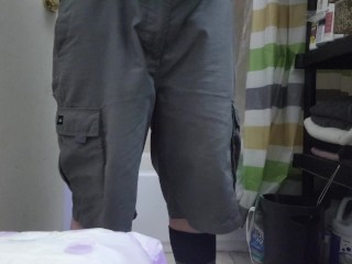 Sissy nonbianry husband put an Always Maxi pad in his panties