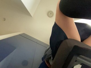 knee socks 💕 mini skirt 💖My black underwear is soaking wet 💦