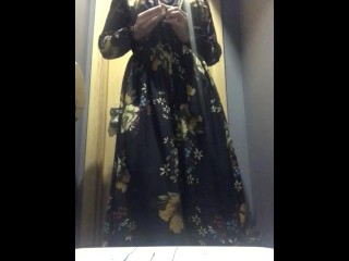 Long loose cocktail dress sophisticated glamorous woman nigh club lounge after party willingly ready