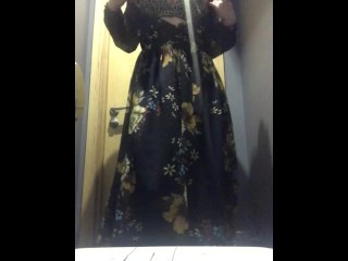 Long loose cocktail dress sophisticated glamorous woman nigh club lounge after party willingly ready