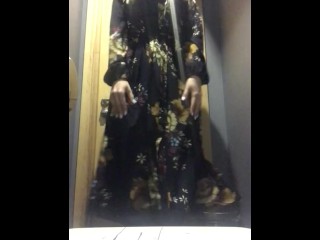 Long loose cocktail dress sophisticated glamorous woman nigh club lounge after party willingly ready