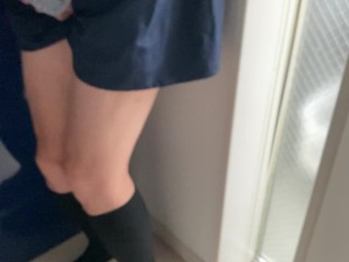 I was already wet just by slowly rolling up my skirt.