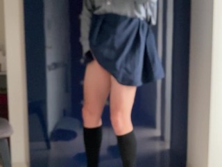 I was already wet just by slowly rolling up my skirt.