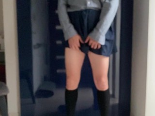 I was already wet just by slowly rolling up my skirt.