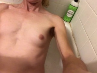 pornhub viewer request : "Tgirl pees on lil titties"