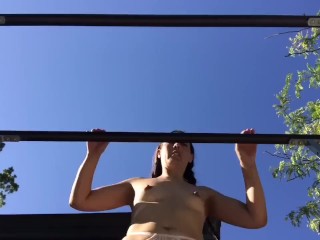 Nude Self massage and contortion training latex leotard