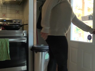 Hot mommy gets fucked and creampied by the delivery guy. Are you happy now daddy!?